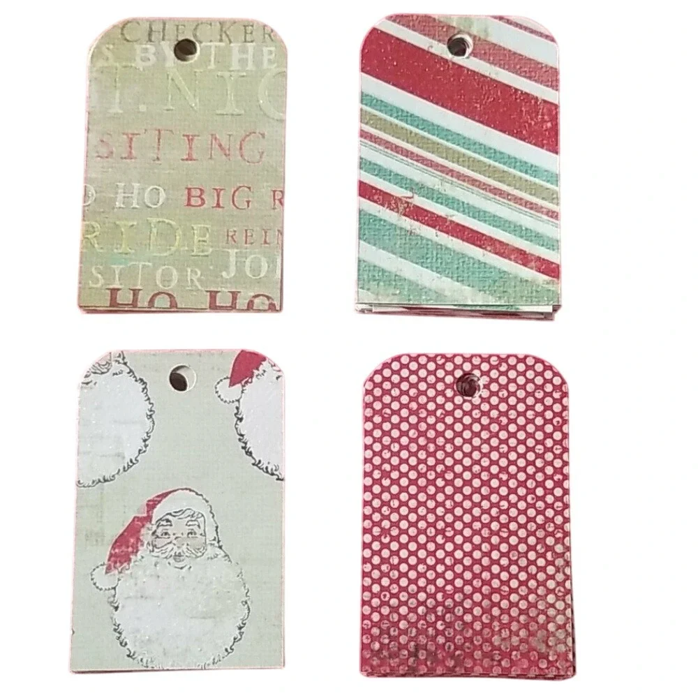 48 Hand Cut Cardstock Christmas Gift Tags Blank Back